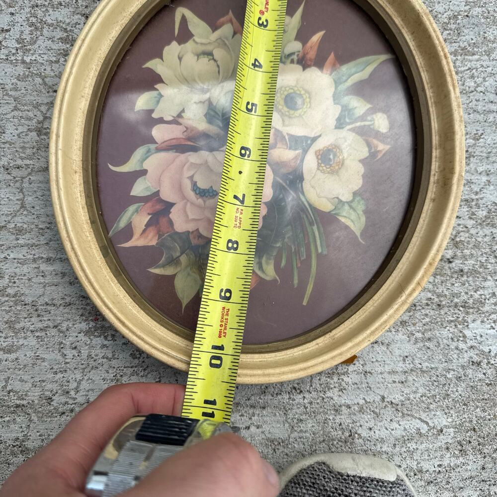 Vintage Oval Floral Flowers Framed Art Print 8.5x10.5 Picture Art Ornate - Picture 4 of 4